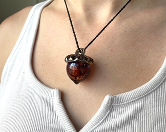 Glass Acorn Charm