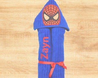 Spiderman Gifts for Kids, Kids Hooded Towel, Personalized Towels for Boys, Hooded Bath Towel, Toddler Poncho Towel, Grandson Gift