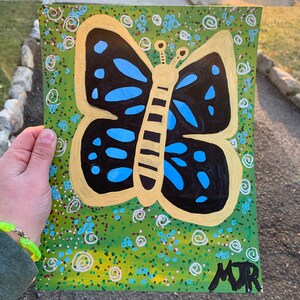 Betsy the Blue Butterfly- Original Painting