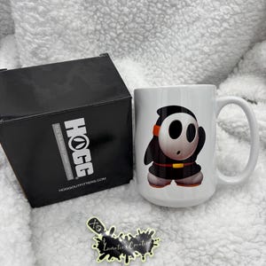 Mario Bad Guys - Dry Bones and Shy Guy 15oz Sublimated Ceramic Coffee Mug- Super Mario Coffee Cup - Mario Video Game Cup