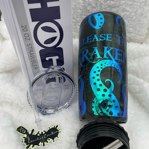 Release the Kraken Resin 20oz Strawbler w/ Lid and Collapsable Stainless Straw - Octopus Tumbler