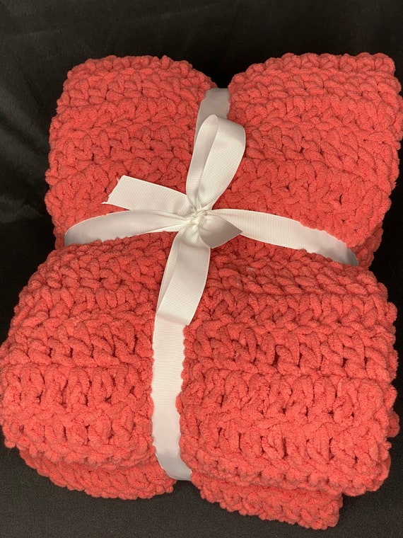 Terracotta Rose Chunky Crocheted Throw