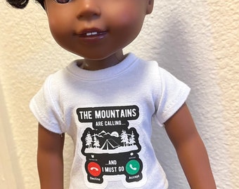 T shirt for 14”  doll like AG (Gwynn Tan)