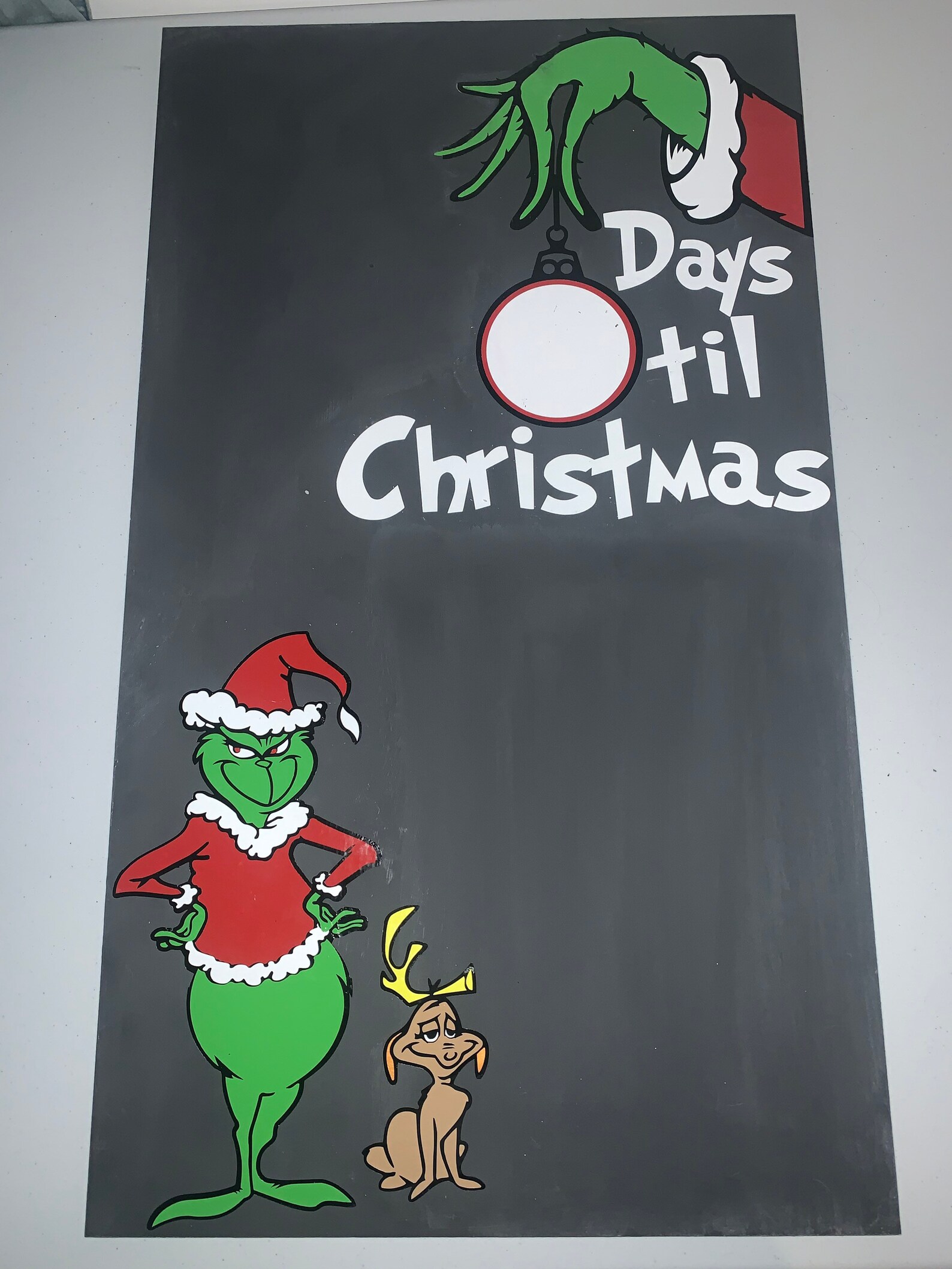 Grinch Christmas Countdown Chalkboard Etsy