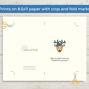 Printable Deer Get Well Card - Etsy
