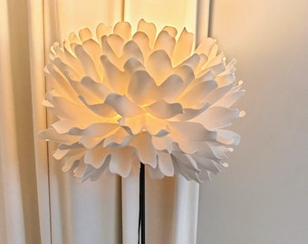 Floor Lamp Of One Peony Hand Decorated Exclusive Collection Unique Lighting