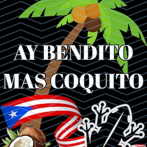 Ay Bendito Mas Coquito PNG DTF SUBLIMATION Puerto Rico Humor T-shirt Coqui Puerto Rican Parade Humboldt Park Humor