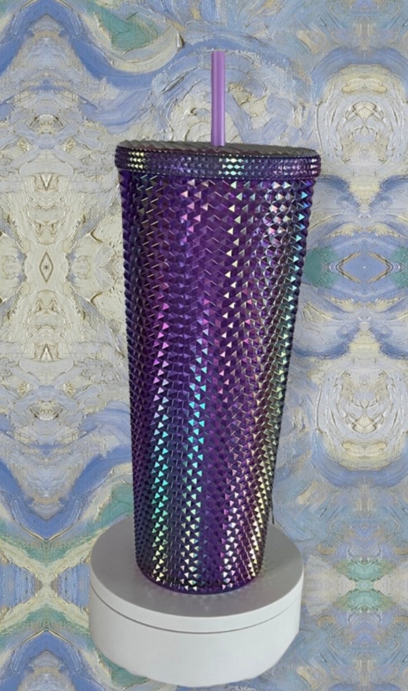starbucks 2022 purple oil slick 24oz studded cup tumbler