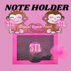 Monkeying rund Sticky Note Inhaber Paar Geschenk Digitale Datei | Niedliche Tier Schreibtisch Dekoration | 3D Druckdatei für Verliebte
