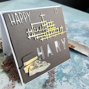 Biglietto di compleanno personalizzato per Harry, biglietto di compleanno dal design classico ed elegante