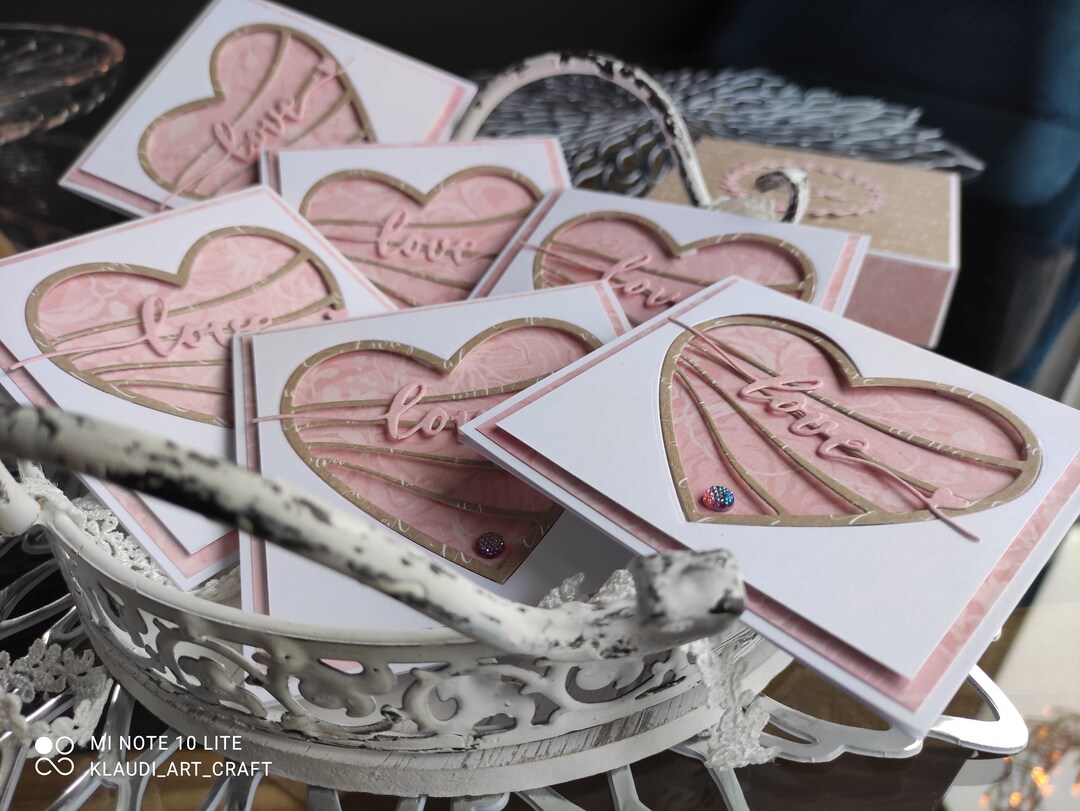 Love Notecards With Envelopes Set of 6, Small Cards for Love Messages ...