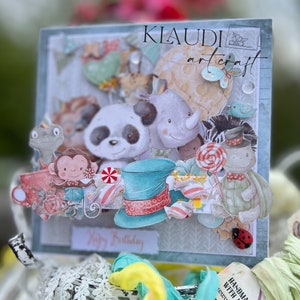 Boîte de luxe faite à la main, carte de joyeux anniversaire, cadeau pour enfant