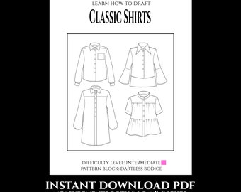 Patternmaking Guide: Women's Classic Shirts Instant Download PDF