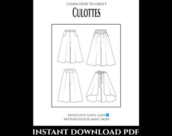 Patternmaking Guide: Women's Culottes Instant Download PDF
