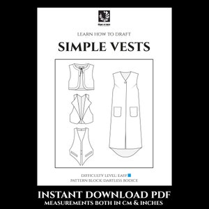 Patternmaking Guide: Simple Vests Instant Download PDF