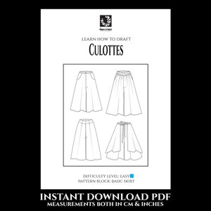 Patternmaking Guide: Women&#39;s Culottes Instant Download PDF
