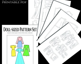Doll Clothes Sewing Pattern Set for 11.5-12" Dolls (PDF Pattern)