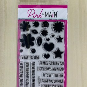 Conjunto de carimbos Sweet Posies rosa e principal (25 unidades)