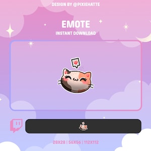 Emote Amore Gatto Calico / Emote Twitch / Emote Carino / Gattino / Emote Gatto / Twitch / Discord / Streamer Twitch