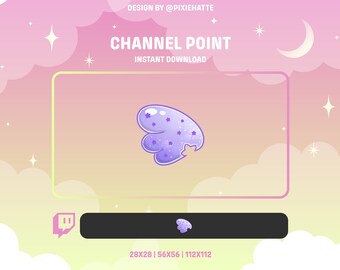 Purple Star Wing Channel Point | Twitch Channel Point | Twitch | Cute | Stars