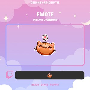 Emote Gatto Rosso Amore / Emote Twitch / Emote Carino / Gattino / Emote Gatto / Twitch / Discord / Streamer Twitch