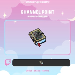 Black Spellbook Channel Point | Twitch | Twitch Emote | Witchy | Cute | Magic | Spells | Stream | Discord