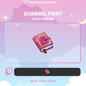 Pink Spellbook Channel Point | Twitch | Twitch Emote | Witchy | Cute | Magic | Spells | Stream | Discord