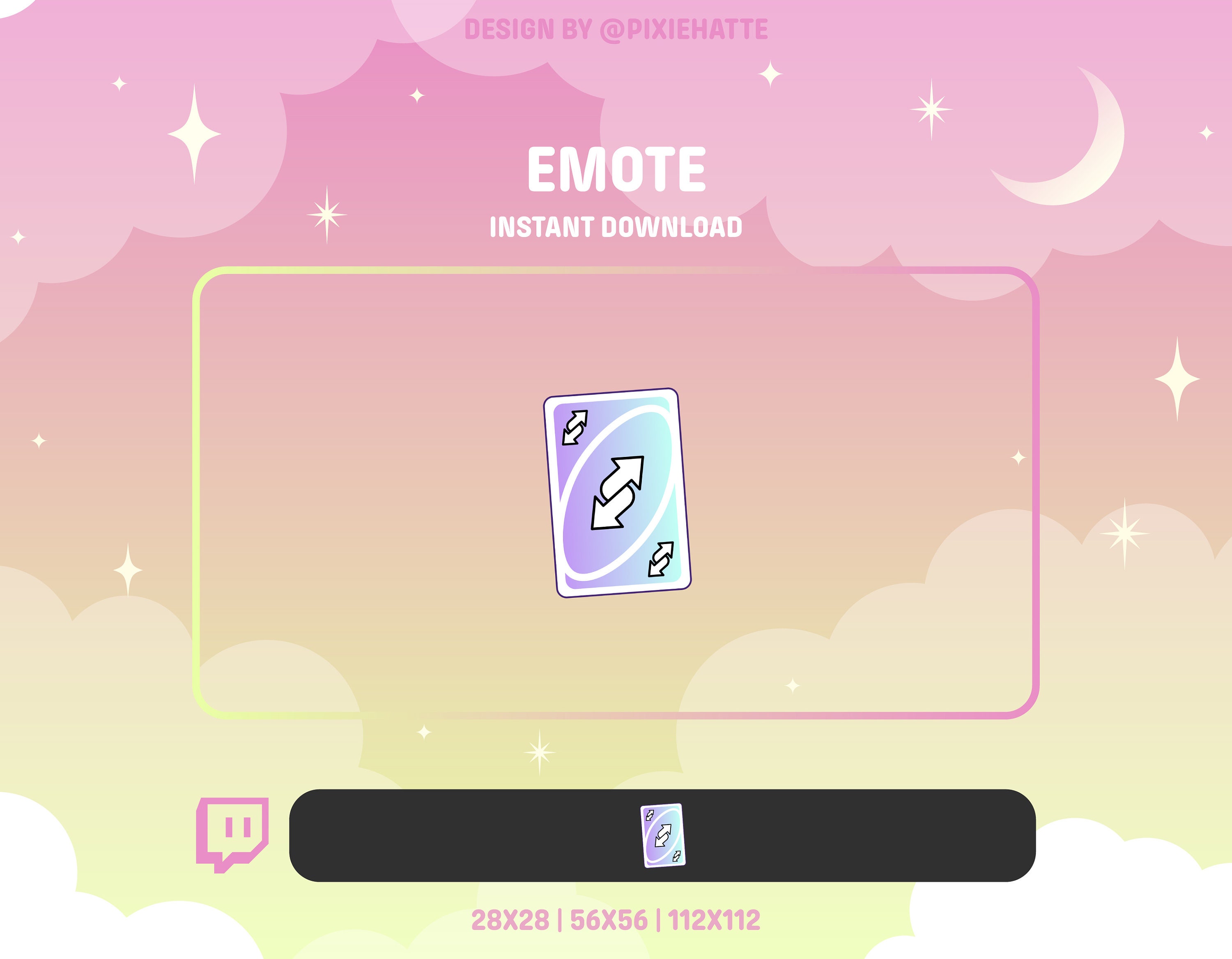Uno Card Reverse Cute Emote Twitch Emote Twitch Cute - Etsy