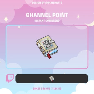 White Spellbook Channel Point | Twitch | Twitch Emote | Witchy | Cute | Magic | Spells | Stream | Discord