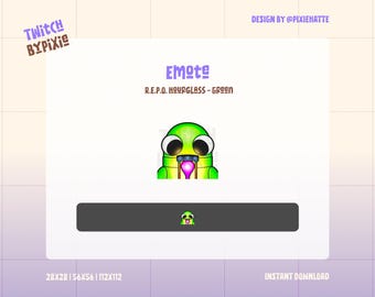 REPO Woah Emote (Green) | Cute Twitch Emote | For Streamers (Digital Download)