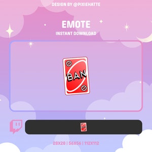 Interdiction de carte | Mignon | Émoticône | Emote Twitch | Twitch | Mignon