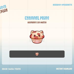 Raspberry Cat Muffin Channel Point Badge | Cute Twitch Channel Point Badge | For Streamers