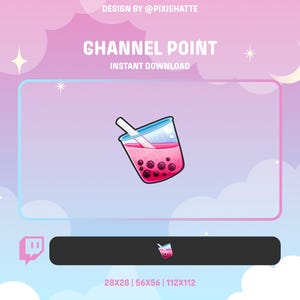 Rosa Boba Tea Channel Point | Twitch Channel Punkt | Twitch Emotes | Luftblase Tee | Niedlich | Zucken