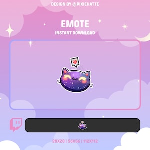 Emote Space Cat Love / Emote Twitch / Emote carino / Gattino / Emote gatto / Twitch / Discord / Streamer Twitch
