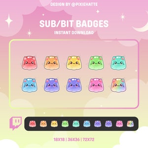 Cute Jelly Cat Sub/Bit Badges | Cute Badges | Twitch Badge | Twitch | Twitch Streamer | Badges | Emotes | Cute | Kitty | Cats