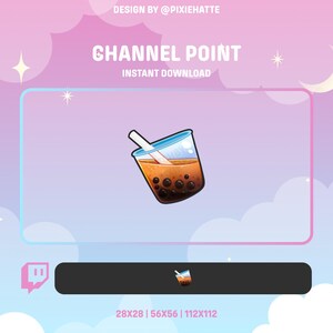 Braun Sugar Boba Tea Channel Point | Twitch Channel Punkt | Twitch Emotes | Luftblase Tee | Niedlich | Zucken