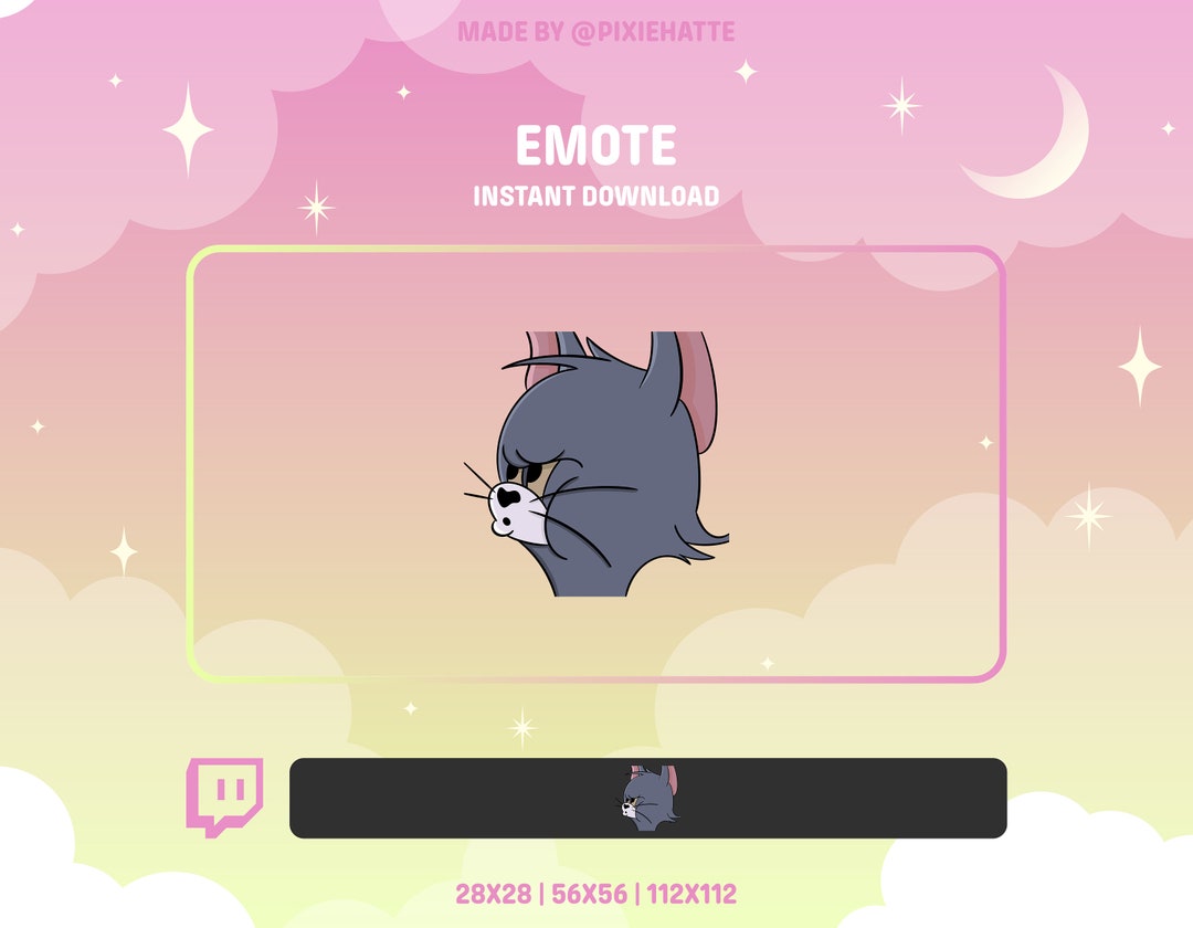 Tom Confused Emote tom & Jerry Emote Twitch Emote Twitch Meme Etsy
