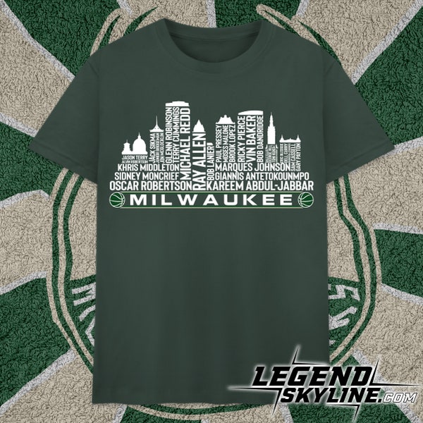 Milwaukee Basketball Team All Time Legends, Milwaukee City Skyline shirt