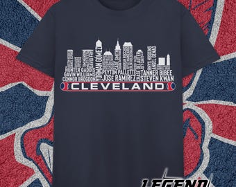 Cleveland Baseball Team Current Roster Cleveland City Skyline Shirts