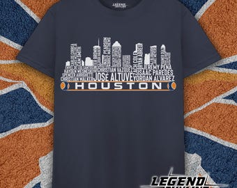 Houston Baseball Team Current Roster Houston City Skyline Shirts