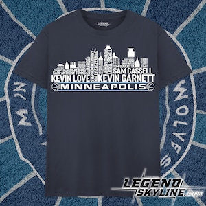 Minnesota Basketball Greatest Of All Time Team Legends, Minneapolis City Skyline Shirt