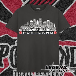 Portland Basketball größte aller Zeit Team Legenden, Portland City Skyline Shirt