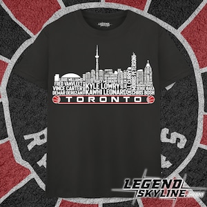 Las leyendas del equipo de baloncesto de Toronto de todos los tiempos, camiseta con el horizonte de la ciudad de Toronto