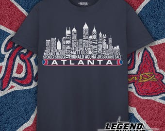 Atlanta Baseball Team Current Roster Atlanta City Skyline Shirts