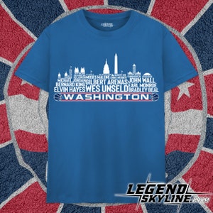 Washington Basketball Greatest Of All Time Team Legends, Washington, D.C Skyline Shirt