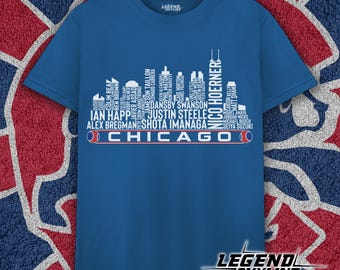 Chicago Baseball Team Current Roster Chicago City Skyline Shirts