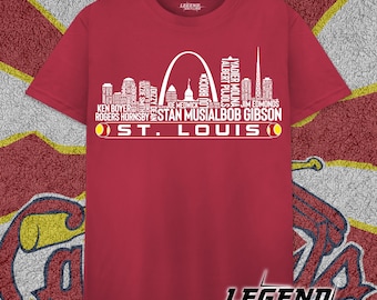 St. Louis Baseball Greatest Of All Time Team Legends, St. Louis City Skyline Shirt