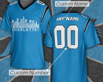 Charlotte custom voetbalshirt Greatest Of All Time Team Legends, shirt Charlotte City Skyline, gepersonaliseerd borduurnaamnummer