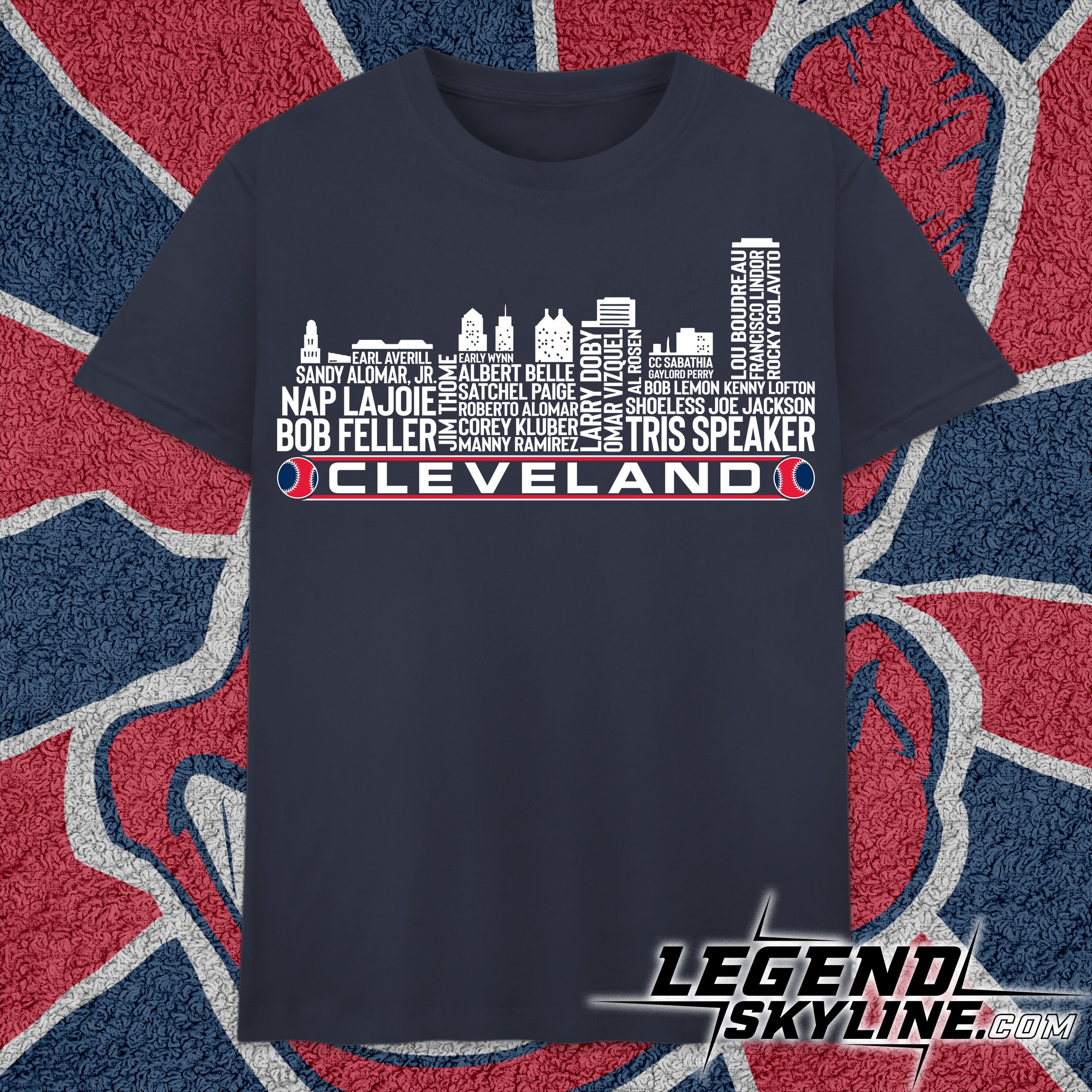 Cleveland Baseball Team All Time Legends, Cleveland City Skyline Shirt