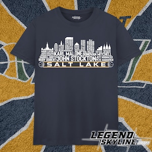 Utah Basketball Greatest Of All Time Team Legends, Salt Lake City Skyline Shirt